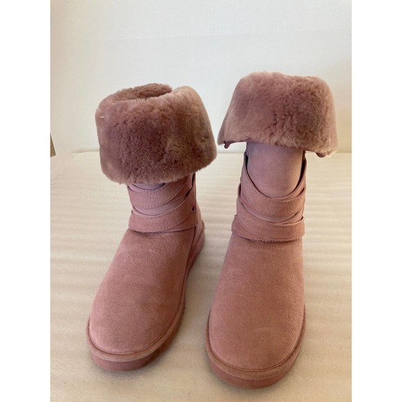 LAMO Womens Pink Suede Winter Boots 8.5 Furry - Picture 2 of 10